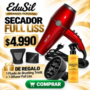 PROMO Secador Full Liss + Difusor + Fluído Brushing Itallian